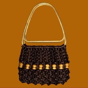 handmade macrame mushroom purse